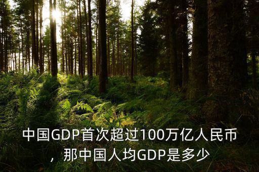 中國GDP首次超過100萬億人民幣，那中國人均GDP是多少