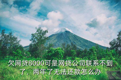 欠網(wǎng)貸8000可是網(wǎng)貸公司聯(lián)系不到了，兩年了無(wú)法還款怎么辦