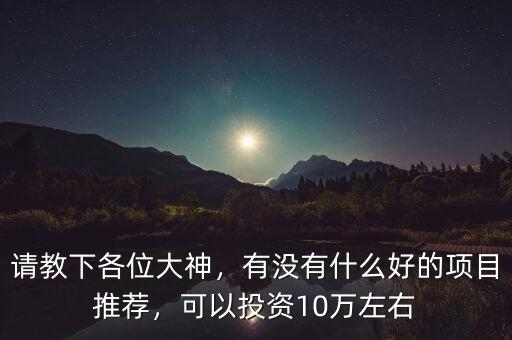 請教下各位大神，有沒有什么好的項(xiàng)目推薦，可以投資10萬左右