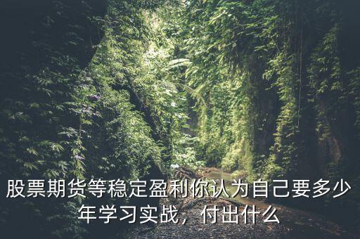 期貨要多少年才能盈利,一位期貨老手說(shuō)