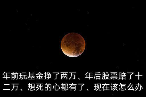 年前玩基金掙了兩萬、年后股票賠了十二萬、想死的心都有了、現(xiàn)在該怎么辦