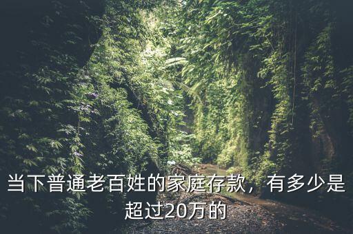 當(dāng)下普通老百姓的家庭存款，有多少是超過20萬的