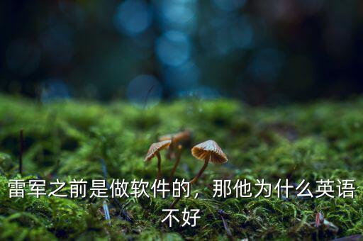 雷軍之前是做軟件的，那他為什么英語(yǔ)不好