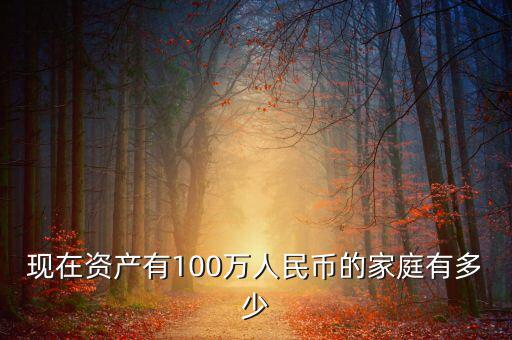 現(xiàn)在資產(chǎn)有100萬人民幣的家庭有多少