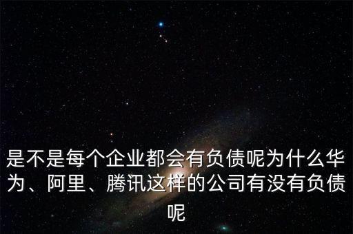 是不是每個企業(yè)都會有負債呢為什么華為、阿里、騰訊這樣的公司有沒有負債呢