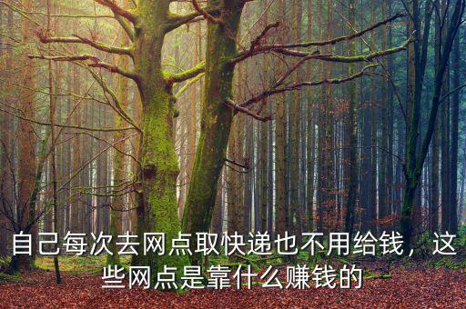 自己每次去網(wǎng)點(diǎn)取快遞也不用給錢(qián)，這些網(wǎng)點(diǎn)是靠什么賺錢(qián)的