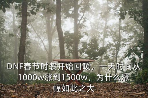 DNF春節(jié)時裝開始回暖，一天時間從1000w漲到1500w，為什么漲幅如此之大