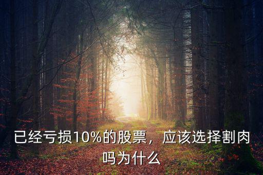 已經(jīng)虧損10%的股票，應(yīng)該選擇割肉嗎為什么