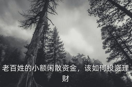 老百姓的小額閑散資金，該如何投資理財