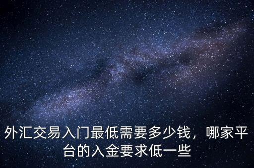 外匯交易入門最低需要多少錢，哪家平臺的入金要求低一些