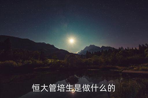 恒大管培生是做什么的