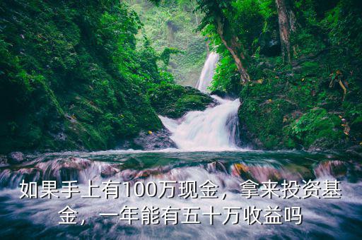 如果手上有100萬現(xiàn)金，拿來投資基金，一年能有五十萬收益嗎