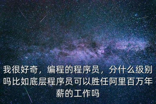 我很好奇，編程的程序員，分什么級別嗎比如底層程序員可以勝任阿里百萬年薪的工作嗎