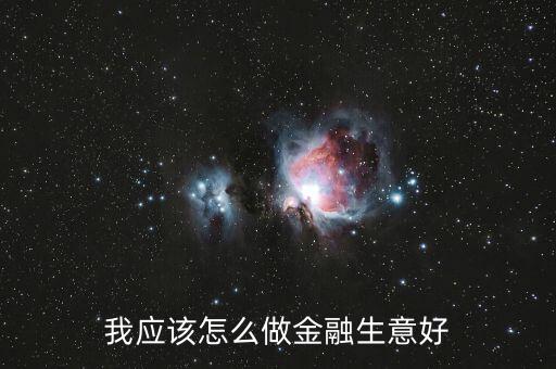 我應(yīng)該怎么做金融生意好