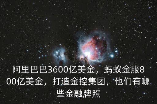 阿里巴巴3600億美金，螞蟻金服800億美金，打造金控集團(tuán)，他們有哪些金融牌照