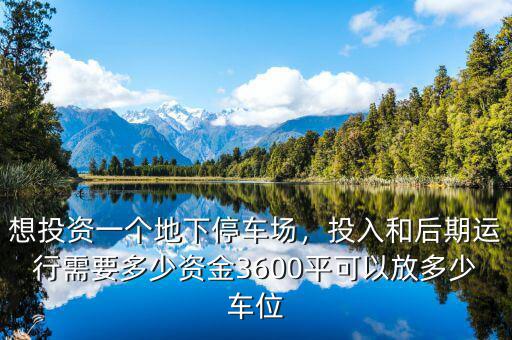 想投資一個地下停車場，投入和后期運行需要多少資金3600平可以放多少車位