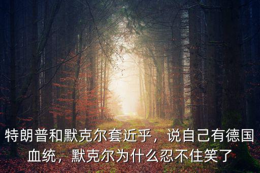 特朗普和默克爾套近乎，說自己有德國血統(tǒng)，默克爾為什么忍不住笑了