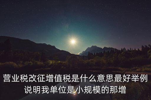 什么是改征增值稅，營業(yè)稅改征增值稅是什么意思最好舉例說明我單位是小規(guī)模的那增