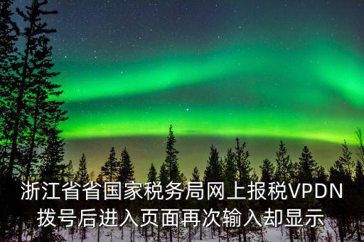 浙江省省國家稅務局網上報稅VPDN撥號后進入頁面再次輸入卻顯示