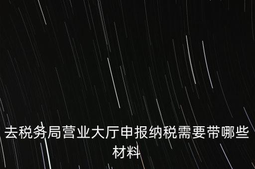 去稅務局營業(yè)大廳申報納稅需要帶哪些材料