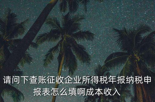 查賬征收成本有什么，請問下查賬征收企業(yè)所得稅年報(bào)納稅申報(bào)表怎么填啊成本收入