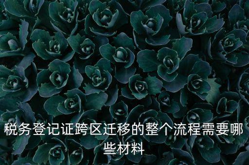 稅務登記證跨區(qū)遷移的整個流程需要哪些材料