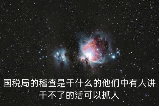 國(guó)稅局的稽查是干什么的他們中有人講干不了的活可以抓人