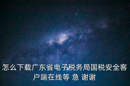 怎么下載廣東省電子稅務(wù)局國(guó)稅安全客戶端在線等 急 謝謝