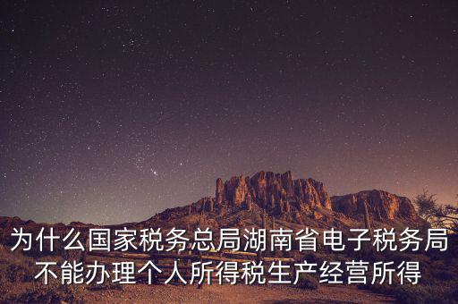 為什么國家稅務(wù)總局湖南省電子稅務(wù)局不能辦理個人所得稅生產(chǎn)經(jīng)營所得