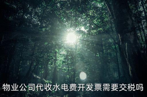 物業(yè)水費要交什么稅，2022年4月物業(yè)公司開水電費發(fā)票稅率