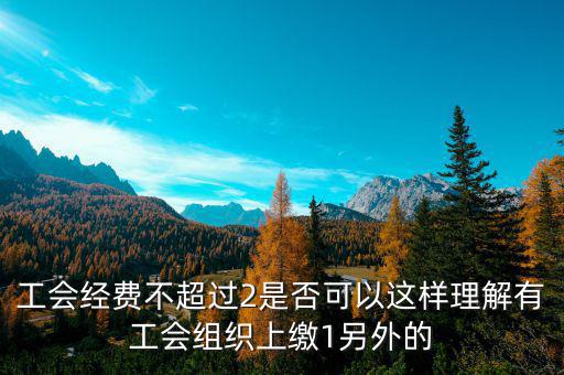 工會(huì)經(jīng)費(fèi)不超過2是否可以這樣理解有工會(huì)組織上繳1另外的