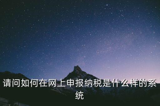 請(qǐng)問如何在網(wǎng)上申報(bào)納稅是什么樣的系統(tǒng)