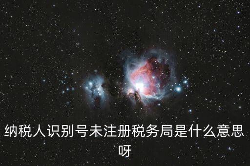 納稅人識別號未注冊稅務局是什么意思呀