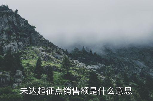 未達(dá)起征點(diǎn)銷(xiāo)售額是什么意思