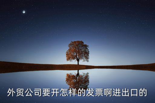 外貿(mào)公司要開怎樣的發(fā)票啊進(jìn)出口的