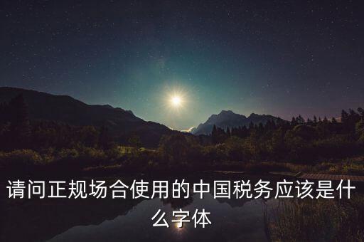 請問正規(guī)場合使用的中國稅務應該是什么字體