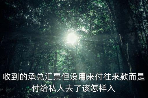 收到的承兌匯票但沒用來付往來款而是付給私人去了該怎樣入