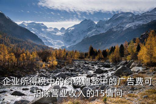 企業(yè)所得稅15什么意思，企業(yè)所得稅中的納稅調(diào)整中的廣告費可扣除營業(yè)收入的15請問