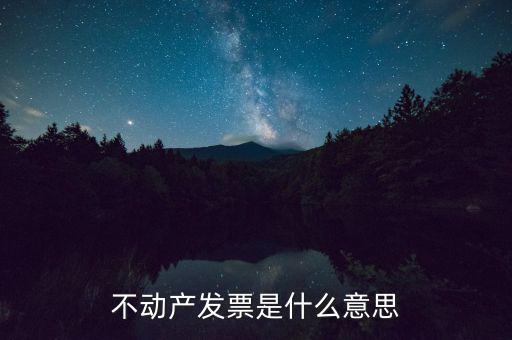 不動產(chǎn)統(tǒng)發(fā)票有什么用，不動產(chǎn)發(fā)票是什么意思