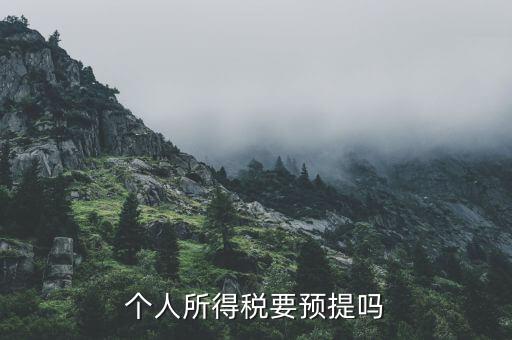 個人所得稅要預(yù)提嗎