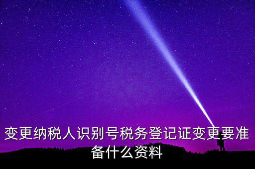 變更納稅人識別號稅務(wù)登記證變更要準(zhǔn)備什么資料