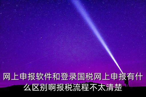 網上申報軟件和登錄國稅網上申報有什么區(qū)別啊報稅流程不太清楚