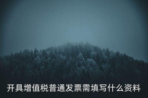 開增值稅普通票需要什么資料，購買增值稅普通發(fā)票需要什么資料