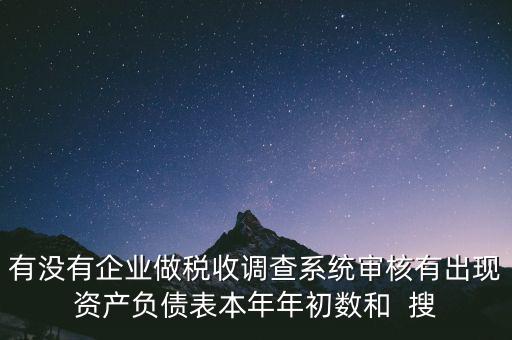 有沒(méi)有企業(yè)做稅收調(diào)查系統(tǒng)審核有出現(xiàn)資產(chǎn)負(fù)債表本年年初數(shù)和  搜