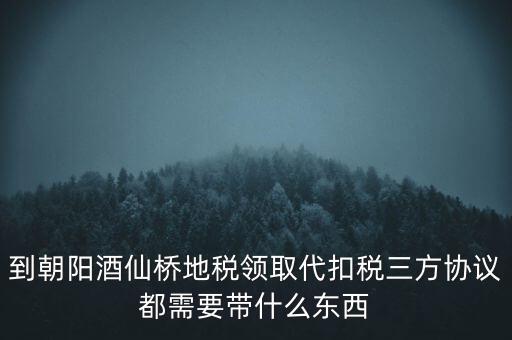 到朝陽酒仙橋地稅領(lǐng)取代扣稅三方協(xié)議都需要帶什么東西