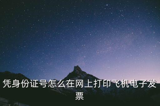 憑身份證號怎么在網(wǎng)上打印飛機電子發(fā)票