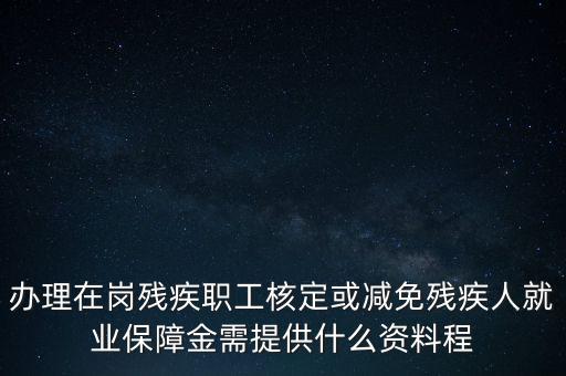 核定殘保金需要什么，辦理在崗殘疾職工核定或減免殘疾人就業(yè)保障金需提供什么資料程