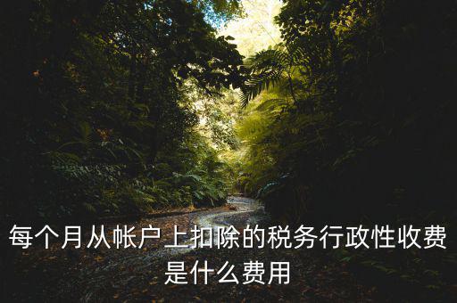 每個月從帳戶上扣除的稅務(wù)行政性收費是什么費用