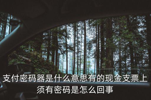 發(fā)票密碼器是什么，支票密碼器是什么啊