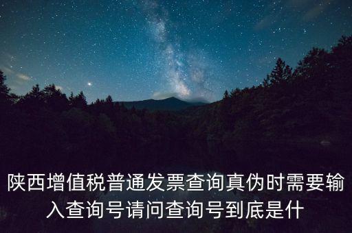 陜西增值稅普通發(fā)票查詢真?zhèn)螘r需要輸入查詢號請問查詢號到底是什